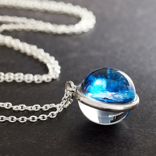 12 Pack: Blue Galaxy Sphere Pendant by Bead Landing™